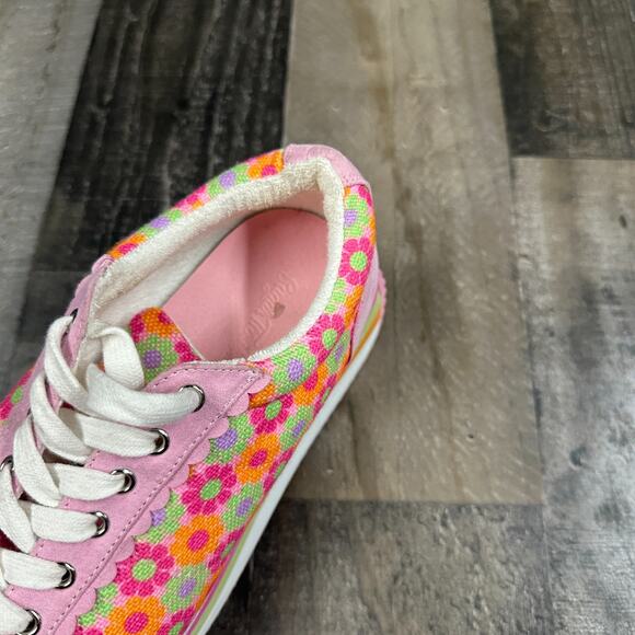 Sugar Thrillz Dolls Kill Groove With Me Floral Striped Platform Sneakers Size 10 - Picture 4 of 16